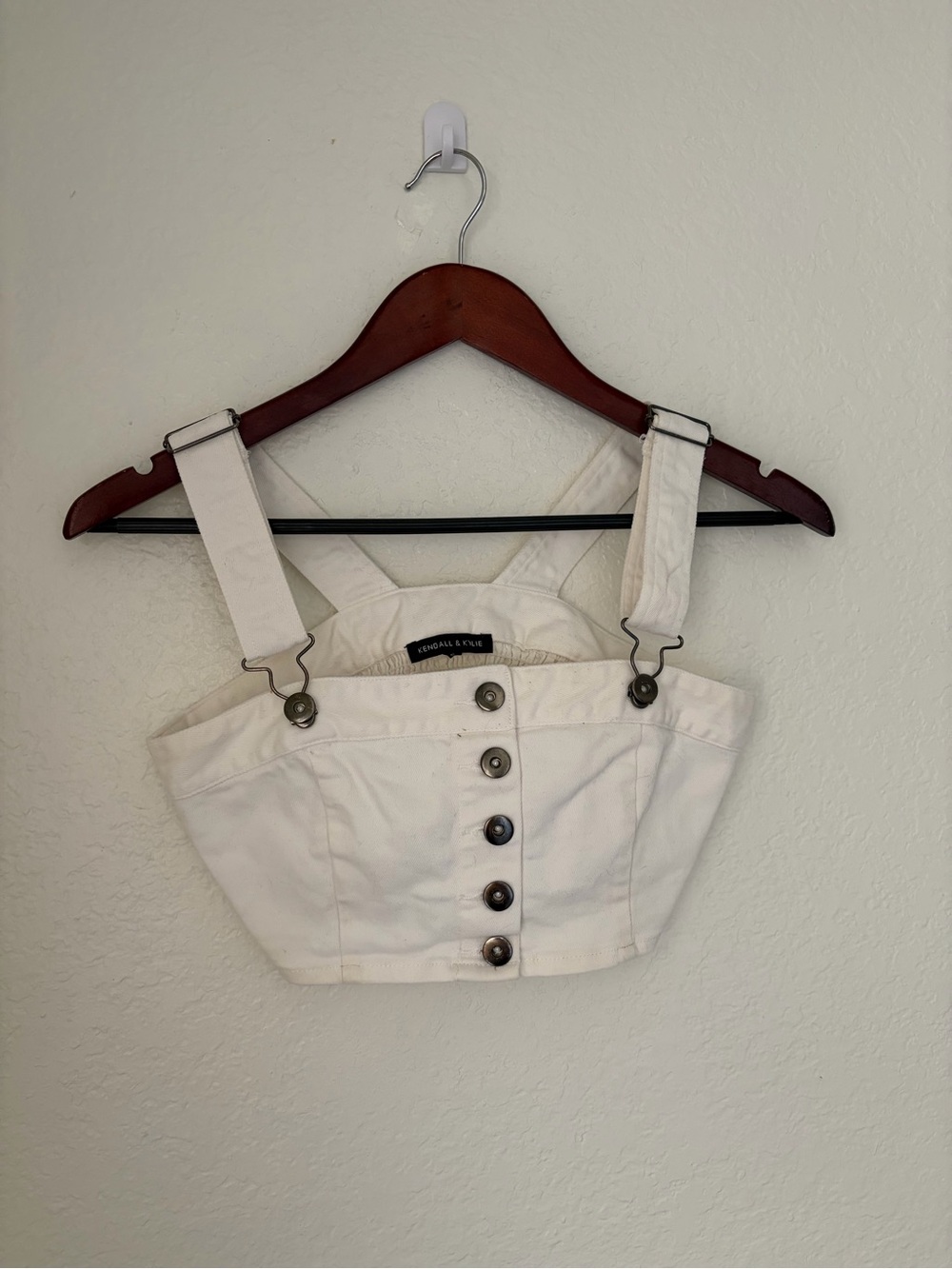 Kendall & Kylie Cream Smocked Tube Top